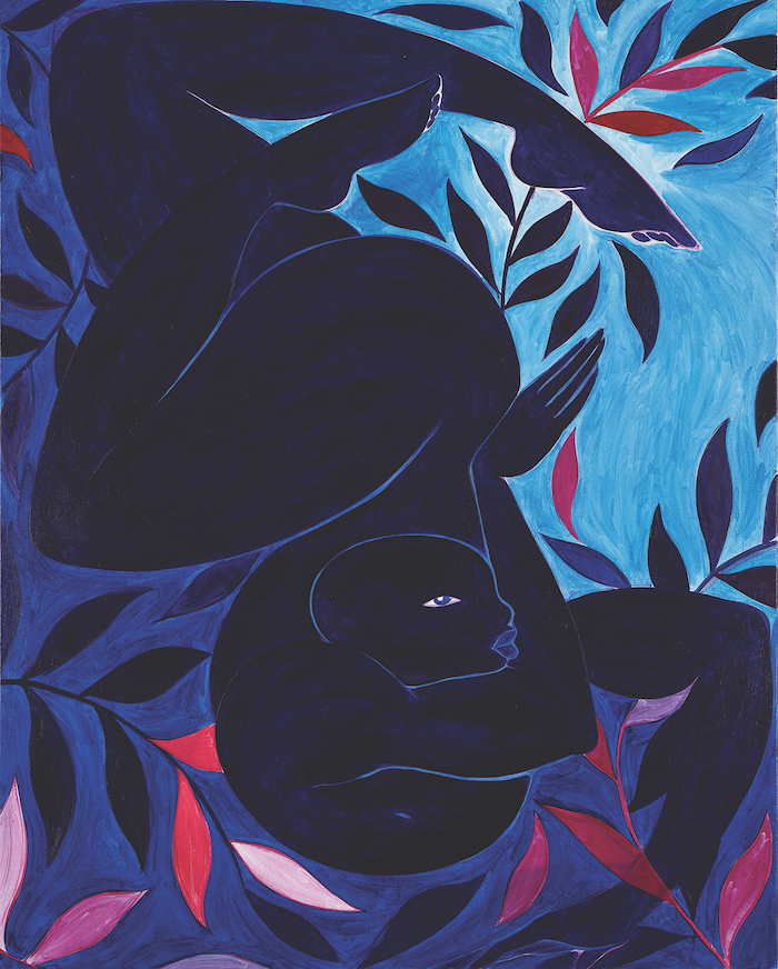 Tunji Adeniyi-Jones, Blue Dancer, 2017. Oil on canvas, 68 x 54 in. © Tunji Adeniyi-Jones